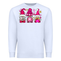 White Pink Christmas winter gnomes Premium Sweatshirt - NancyCooperArtShop