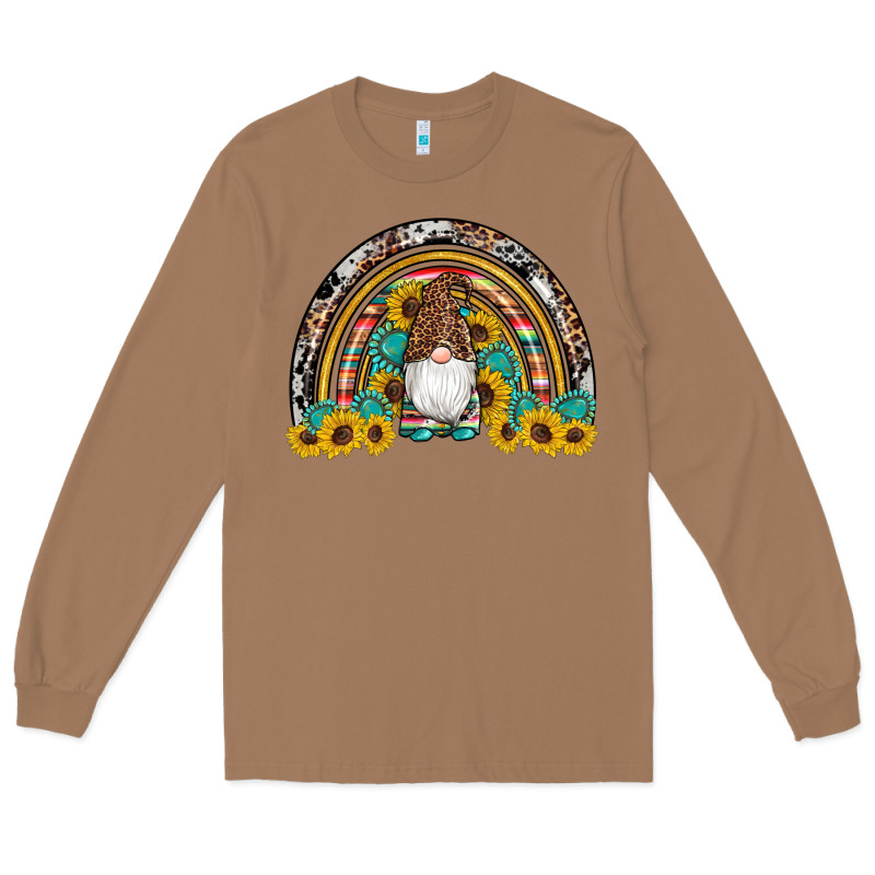 Western Gnome Gemstones Sunflowers Rainbow Long Sleeve Tee by Artiststas | Teevron