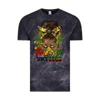 Cloud Black free ish since 1865 afro messy bun Vintage Tee - HRA Design Shop