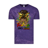Cloud Purple free ish since 1865 afro messy bun Vintage Tee - HRA Design Shop