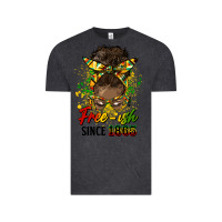 Vintage Black free ish since 1865 afro messy bun Vintage Tee - HRA Design Shop