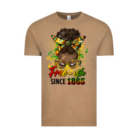 Free Ish Since 1865 Afro Messy Bun Vintage Tee | Teevron