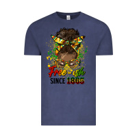 Vintage Denim free ish since 1865 afro messy bun Vintage Tee - HRA Design Shop
