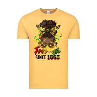 Vintage Mustard free ish since 1865 afro messy bun Vintage Tee - HRA Design Shop