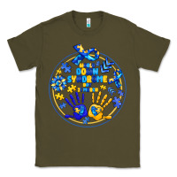 Army Green World Down Syndrome Day Classic Tee - CowhideDigitalArt
