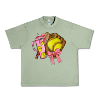Oil Green softball coquette bow Urban Heavy Tee - JahusDesignShop