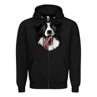 Black Border Collie Zipper Hoodie - Jasminsmagicworld