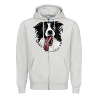 Dove Grey Border Collie Zipper Hoodie - Jasminsmagicworld