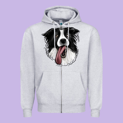 Border Collie Zipper Hoodie Designed By Jasminsmagicworld