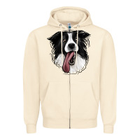 Sandshell Border Collie Zipper Hoodie - Jasminsmagicworld