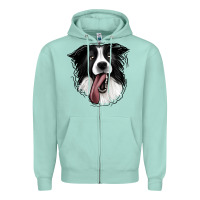 Seafoam Border Collie Zipper Hoodie - Jasminsmagicworld