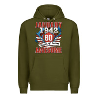 Army Green january 1942 80 years of being awesome Premium Hoodie - Jasminsmagicworld