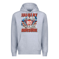 Heather Grey january 1942 80 years of being awesome Premium Hoodie - Jasminsmagicworld