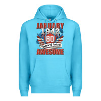 Ocean Blue january 1942 80 years of being awesome Premium Hoodie - Jasminsmagicworld