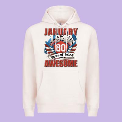 January 1942 80 Years Of Being Awesome Premium Hoodie Designed By Jasminsmagicworld