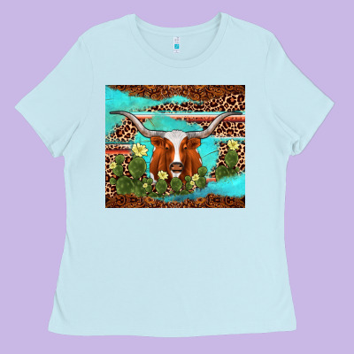 Longhorn Tumbler Ladies Tee Designed By Adodesignshop