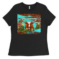 Black longhorn tumbler Ladies Tee - AdoDesignShop