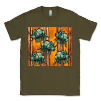 Army Green dinosaur triceratops Classic Tee - Artiststas