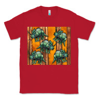 Red dinosaur triceratops Classic Tee - Artiststas