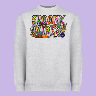 Spooky Vibes Heavyweight Sweatshirt Designed By Racoondesign