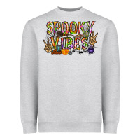 Heather Grey spooky vibes Heavyweight Sweatshirt - RacoonDesign