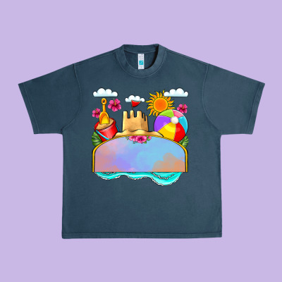 Custom Name Summer Beach Toys Urban Heavy Tee Designed By Jahusdesignshop