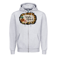 Heather Grey simply blessed Zipper Hoodie - Jasminsmagicworld