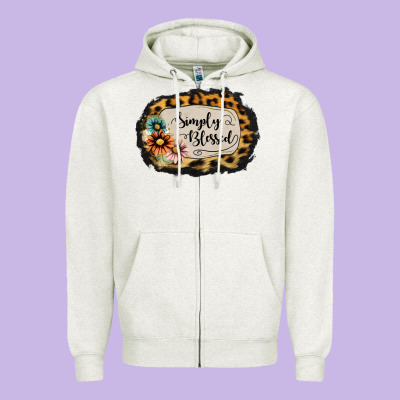Simply Blessed Zipper Hoodie Designed By Jasminsmagicworld