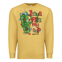 Antique Gold jesus fills my cup psalm 25 5 Premium Sweatshirt - MaliasSmallBusiness