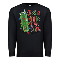 Black jesus fills my cup psalm 25 5 Premium Sweatshirt - MaliasSmallBusiness