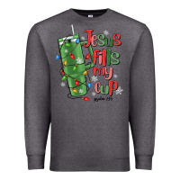 Charcoal Heather jesus fills my cup psalm 25 5 Premium Sweatshirt - MaliasSmallBusiness