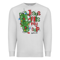 Dove Grey jesus fills my cup psalm 25 5 Premium Sweatshirt - MaliasSmallBusiness