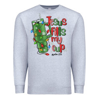 Heather Grey jesus fills my cup psalm 25 5 Premium Sweatshirt - MaliasSmallBusiness