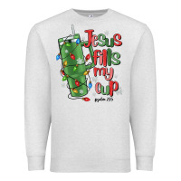 Oatmeal Heather jesus fills my cup psalm 25 5 Premium Sweatshirt - MaliasSmallBusiness