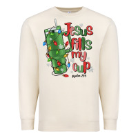 Sandshell jesus fills my cup psalm 25 5 Premium Sweatshirt - MaliasSmallBusiness