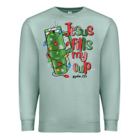 Seafoam jesus fills my cup psalm 25 5 Premium Sweatshirt - MaliasSmallBusiness