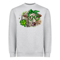 Heather Grey Charolais St. Patrick's Day Heavyweight Sweatshirt - OliviaCreatesArt