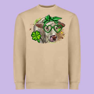 Charolais St. Patrick's Day Heavyweight Sweatshirt Designed By Oliviacreatesart
