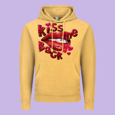 Kiss Me Back Vintage Hoodie Designed By Fadigitalartstudio