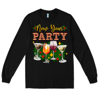 Black new year party christmas coctail Long Sleeve Tee - AdoDesignShop