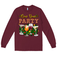 Burgundy new year party christmas coctail Long Sleeve Tee - AdoDesignShop