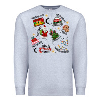 Heather Grey Merry Christmas Premium Sweatshirt - MaliasSmallBusiness
