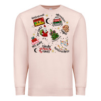 Pale Pink Merry Christmas Premium Sweatshirt - MaliasSmallBusiness