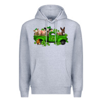 Heather Grey st patricks farm animals truck Premium Hoodie - Jasminsmagicworld