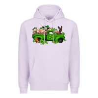 Lilac st patricks farm animals truck Premium Hoodie - Jasminsmagicworld