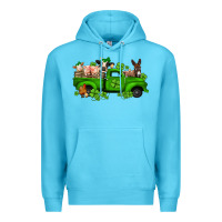 Ocean Blue st patricks farm animals truck Premium Hoodie - Jasminsmagicworld