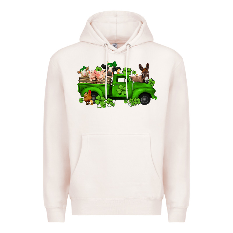 St Patricks Farm Animals Truck Premium Hoodie by Jasminsmagicworld | Teevron
