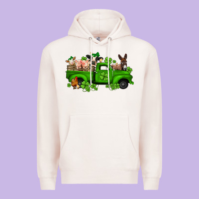 St Patricks Farm Animals Truck Premium Hoodie Designed By Jasminsmagicworld