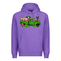 Purple st patricks farm animals truck Premium Hoodie - Jasminsmagicworld