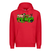 Red st patricks farm animals truck Premium Hoodie - Jasminsmagicworld